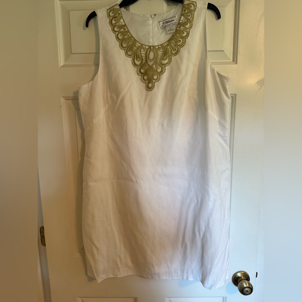 White Dress with Gold Embroidery